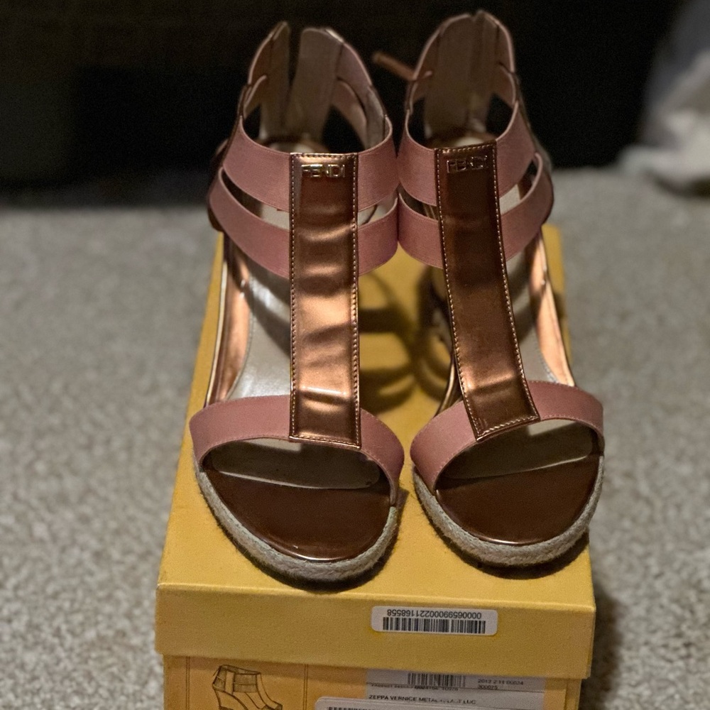 Fendi Pink and Brown Chic Heels